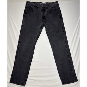 Harley-Davidson H D Straight-Leg Black Washed Denim Jeans Mens Size 36x32